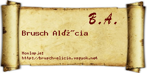 Brusch Alícia névjegykártya